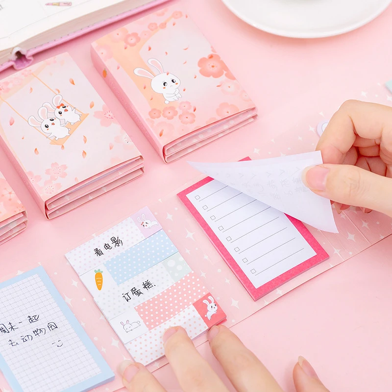 Эллен Брук 1 шт. корейский Kawaii липкий складной кролик заметки креативный почтовый