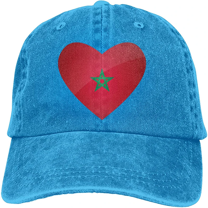 

Fashion Soft Flag of Morocco Heart Hat Gift Dad Hat Trucker Hat Cowboy Hat