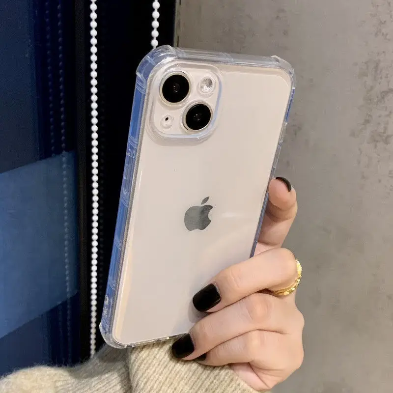 

New Hot Transparent Airbag Phone Case For iPhone 13 12 11 Pro Max X XR XS Max Mini 7 8 Plus Soft Shockproof Cases Cover