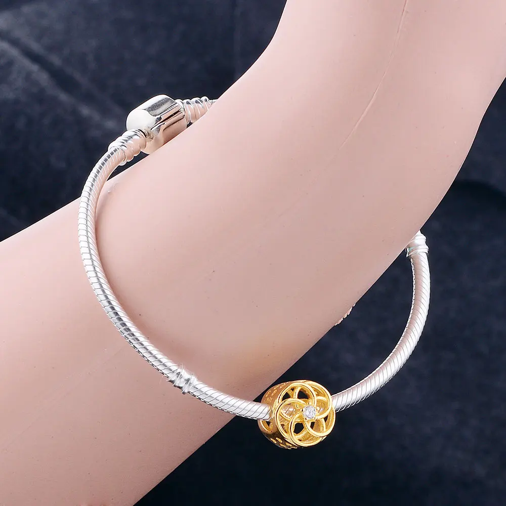 

Diy Fit Europe Charm Original Bracelet 925 Sterling Silver Openwork Charms Flower Silver Beads For Women Gift Jewelry Making