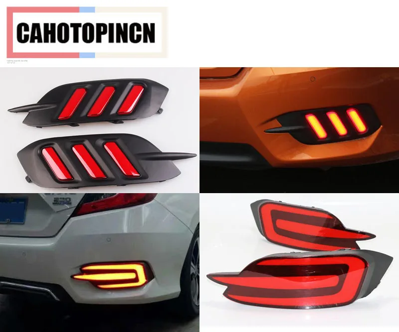 2 шт. для Honda Civic 2016 2017 автомобильный Стайлинг многофункциональсветодиодный 12 в
