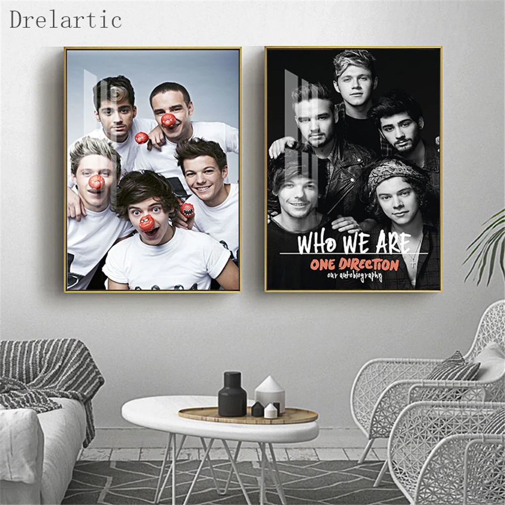 Холст постер из шелковой ткани Custom One Direction домашний декор креативная Настенная
