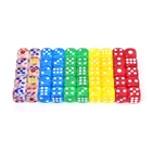 10 шт.набор, прозрачные акриловые кости 14 мм, 5 цветов