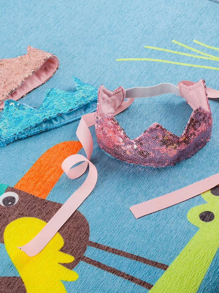 Creative children Princess Prince Crown Hat baby birthday party tiara dress personality sequined hat hairband | Дом и сад