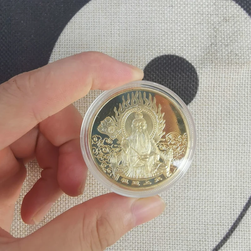 Taoist предметы Волшебные Инструменты чистая медь taishanglaojun монеты памятные