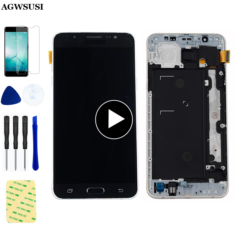 Для samsung Galaxy J7 ЖК-экран J710FN ЖК-дисплей сенсорный экран для samsung J710 SM-J710F J710M J710H ЖК-сборка Рамка