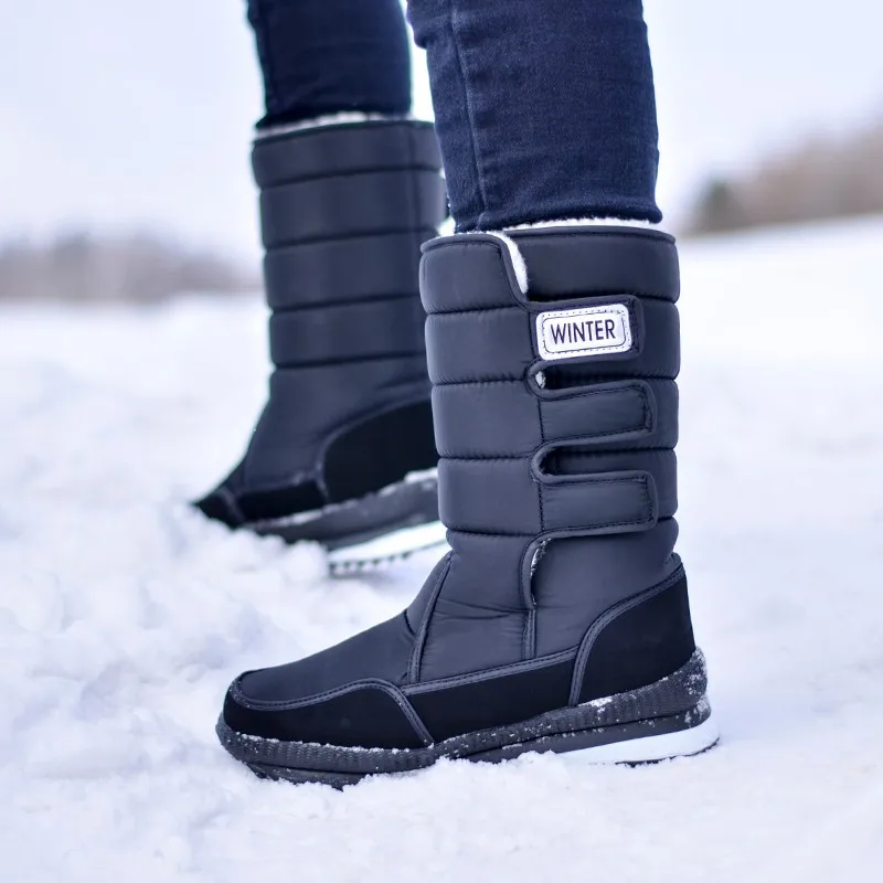 

Men's Boots Thickening Mid-calf Snow Boots Men Winter Shoes Plush Warm Non-slip Platform Snow Shoes Plus Size Zapatos De Hombre