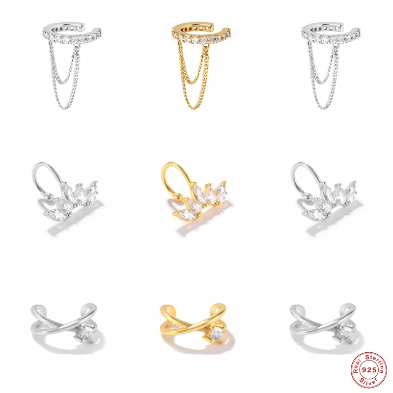 

Женские серьги-Клипсы из серебра 925 пробы, с белыми фианитами