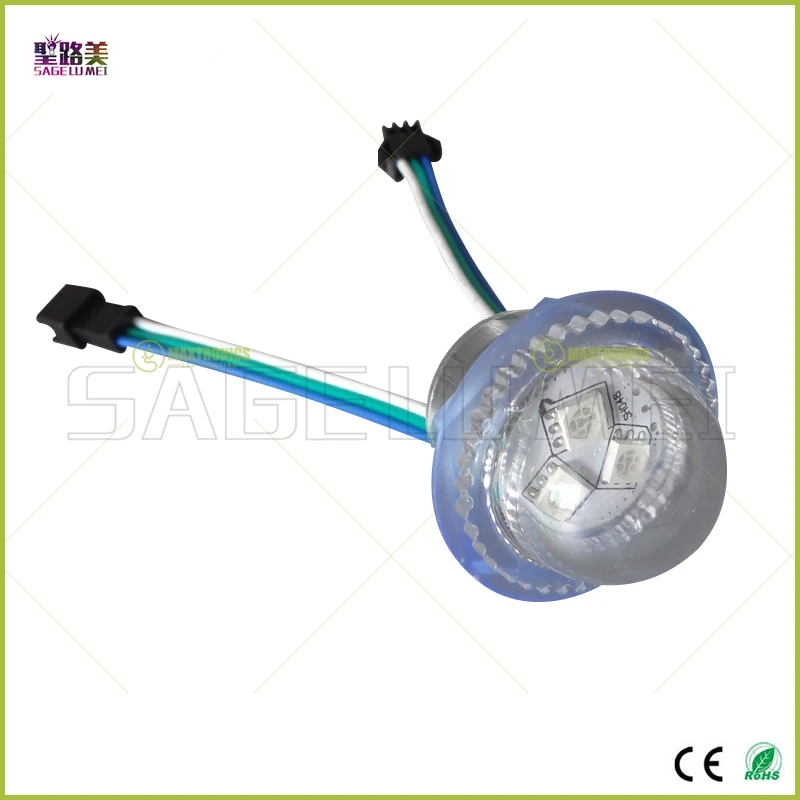 

26mm IP68 Waterproof WS2811 LED Module diameter transparent cover DC12V Exposed Point Light 3 leds 5050 SMD RGB Chips led pixel