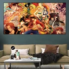 Художественная картина с героями мультфильмов, Луффи на стене, аниме, холст, картина, плакаты и принты, молодежная спальня, декоративная картина