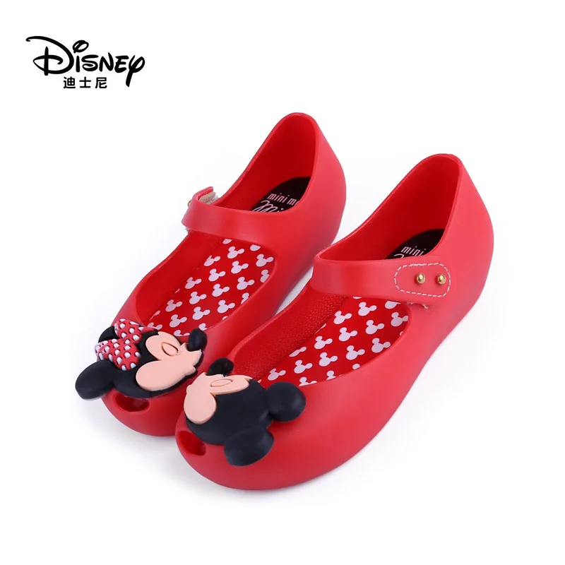 

Disney Mickey and Minnie summer new sweet and comfortable baby girl fish mouth soft bottom breathable non-slip jelly shoes