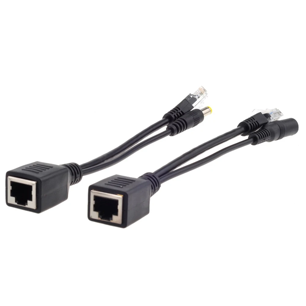 2pcs RJ45 кабель адаптер POE Мужской Женский инжектор сплиттер комплект Пассивный