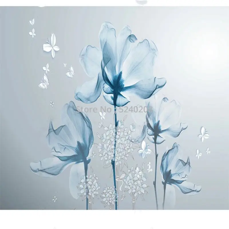 

Custom Self-Adhesive Waterproof Wallpaper 3D 3D Flower Background Wall Simple European Home Decor Wall Sticker Wallpapers