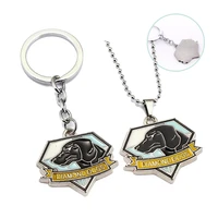 metal gear solid 5 v keychain necklace diamond dogs game metal alloy llaveros car bag pendant for cosplay props unisex gifts