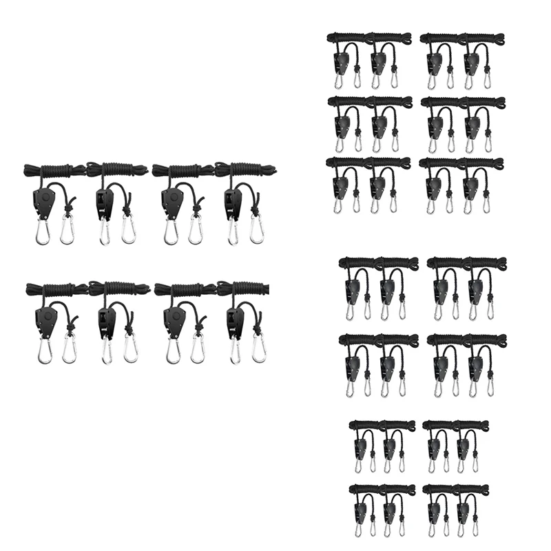 

1/8 Inch Heavy Duty Adjustable Rope Clip Hanger for LED Grow Light Grow Tent Reinforced Metal Internal Gears