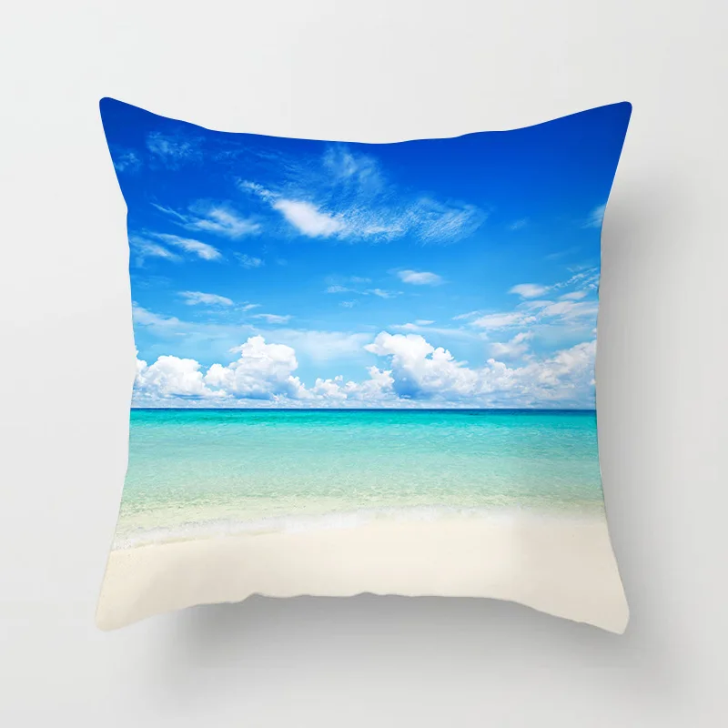 

Summer Beach Shell Pillow Ocean Pillow Cover Home Sofa Cushion Case Bed Pillow Cover Home Decor Car Cushion Cover Cute 45X45CM