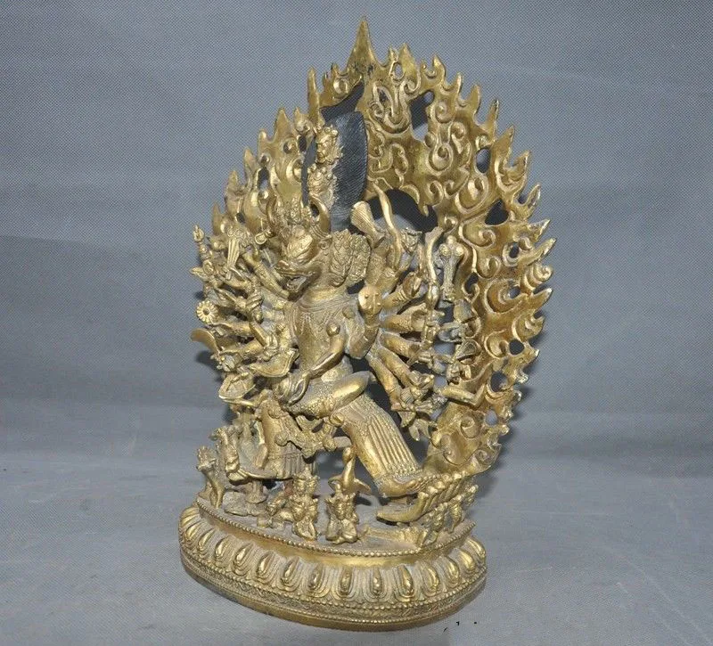

Christmas 13" Tibet Buddhism bronze Gilt Vajrakilaya Vajragilaya Dorje Purpa Buddha Statue Halloween