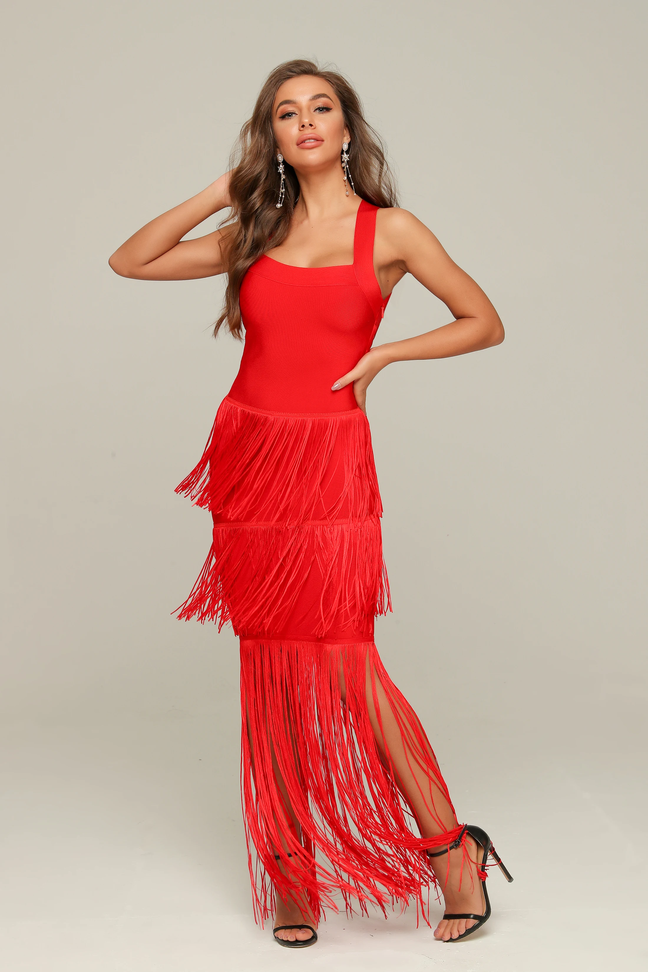 Новые модные сексуальные женские платья без рукавов красные вечерние бандажные