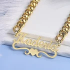 Ожерелье с именем на заказ из нержавеющей стали, Очаровательное ожерелье с кубинским шрифтом, подарок для мужчин и женщин