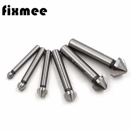 

6pcs speed drills titanium 3 flute 90 degree HSS Metals Titanium Three Edge Chamfer Chamfering Drill Bit set Drilling Mill Drill