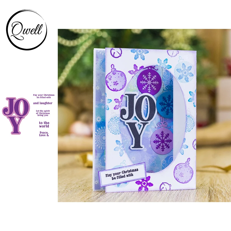 QWELL шаблоны с надписями JOY Peace &amp Love вырубные штампы подходят для скрапбукинга