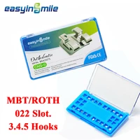 dental orthodontic bracket metal mini new type braces rothmbt 022 slot 345 with hooks 1pk20pc