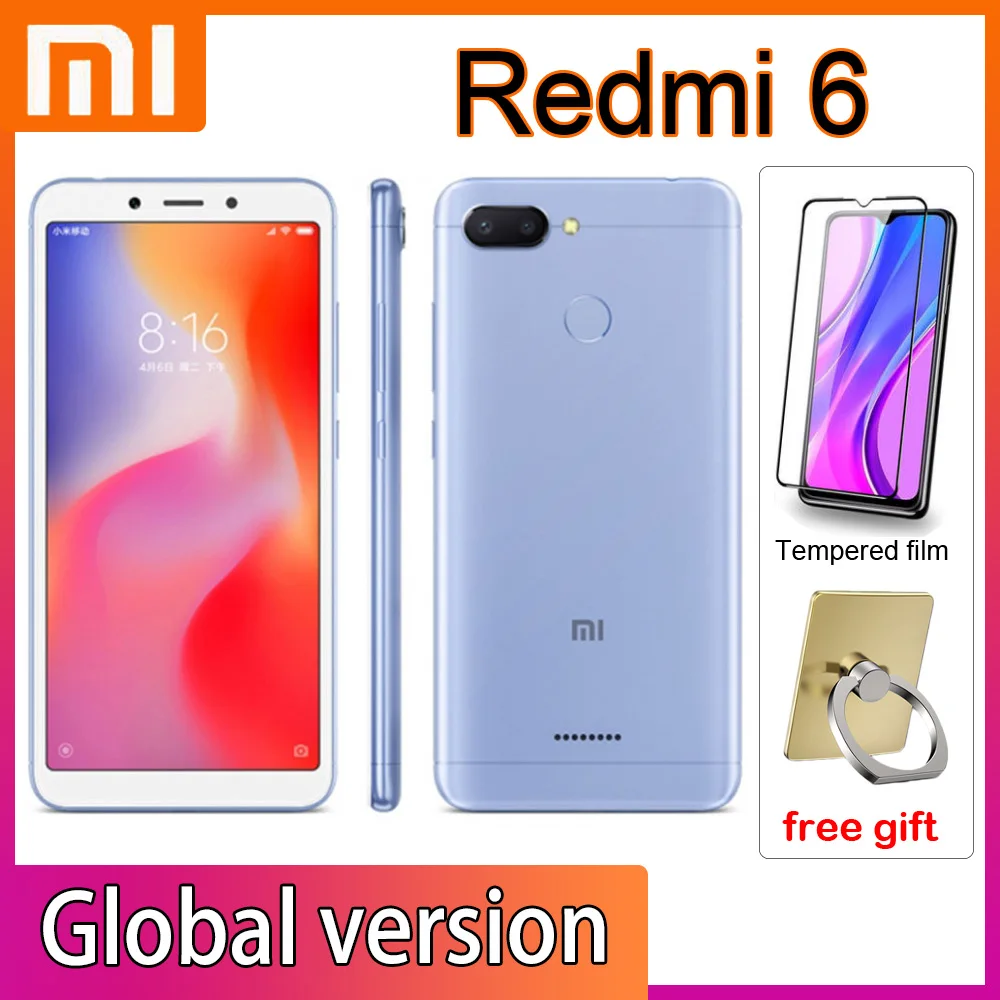 Смартфон Xiaomi Redmi 6 Googleplay Google Market глобальная рамка разблокировка по лицу