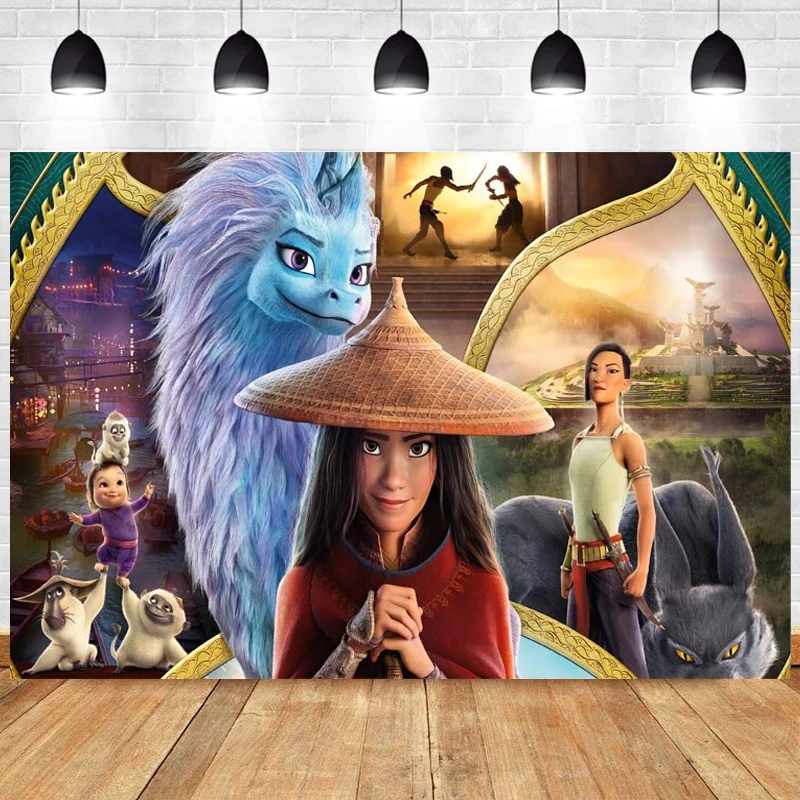 

Raya And The Last Dragon Photo Backdrop Kids Happy Birthday Party Boy Photograph Background Banner Photocall Decoration
