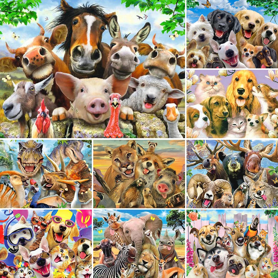 

Картина 5D «сделай сам», квадратная мозаика с изображением собаки, Набор для вышивки крестиком, картина с изображением животных, домашний де...