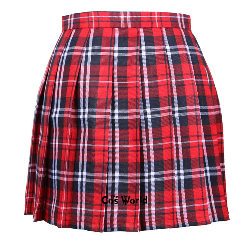 Red Plaid XS-3XL для девочек, японская летняя плиссированная юбка с высокой талией, клетчатая юбка, женское платье, школьная форма JK - Цвет: Red Plaid