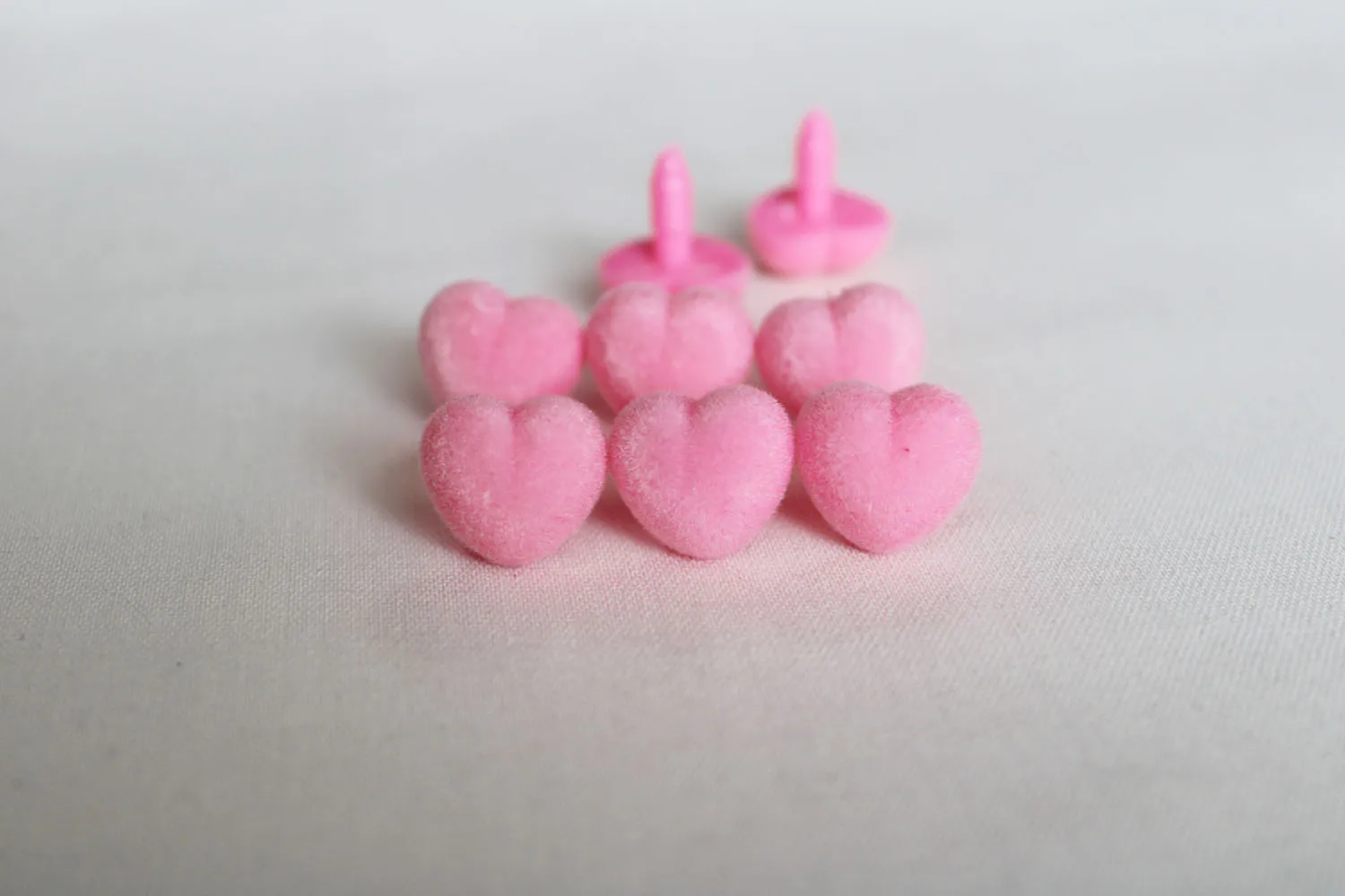 30 шт./лот 17 мм в форме сердца чисто-розовый флокирующий игрушечный нос безопасный