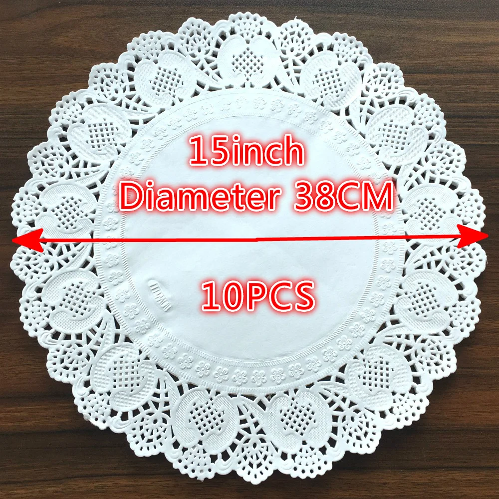 

10Pcs 15inch White Round Lace Paper Doilies Craft Doyley Coasters Placemat Wedding Christmas Table Decoration