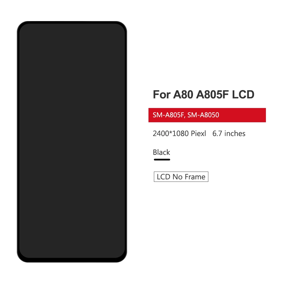 Сменный ЖК-дисплей 6 7 дюйма для Samsung Galaxy A80 A805 A805F/DS с сенсорным экраном и