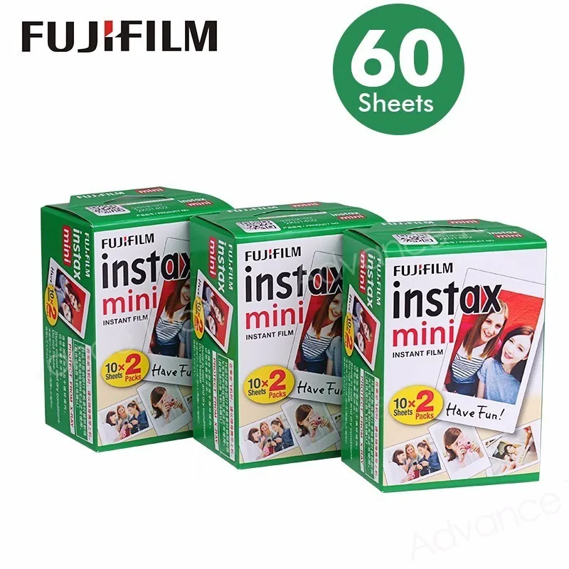 Fujifilm Instax Мини Фильм Белый Край 60 Листов/Packs Фотобумага для мгновенный камеры Fuji 8/7