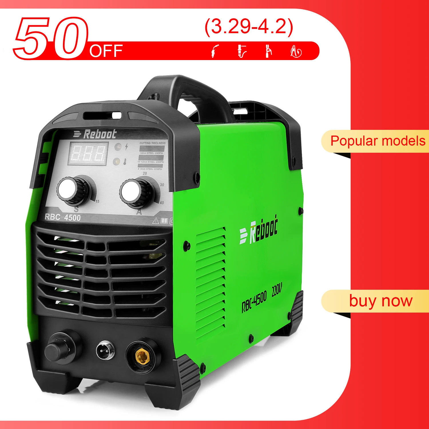 Reboot Plasma Cutter 45Amps AC220V Voltage Air Cutting Machine Clean Metal Inverter | Инструменты