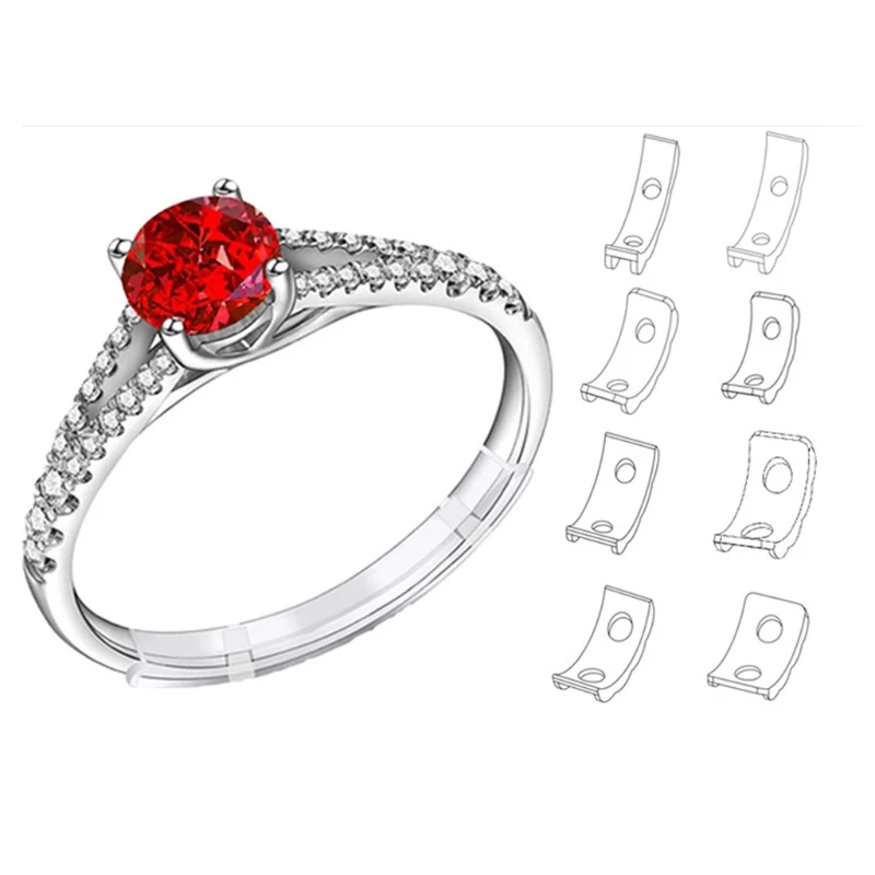 

Ring Size Adjuster Invisible Cushion Suitable for Loose Ring Guard Ring 8 Sizes Suitable for Men's and Women's Rings