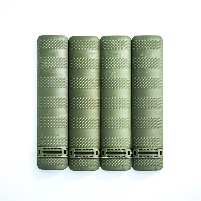 4 pcs/set Airsoft Handguard Rail Panel Ribbed 20mm Picatinny Weaver Rail Covers AEG GBB Paintball Airgun Hunting Accessory - Цвет: Design 2 Army Green