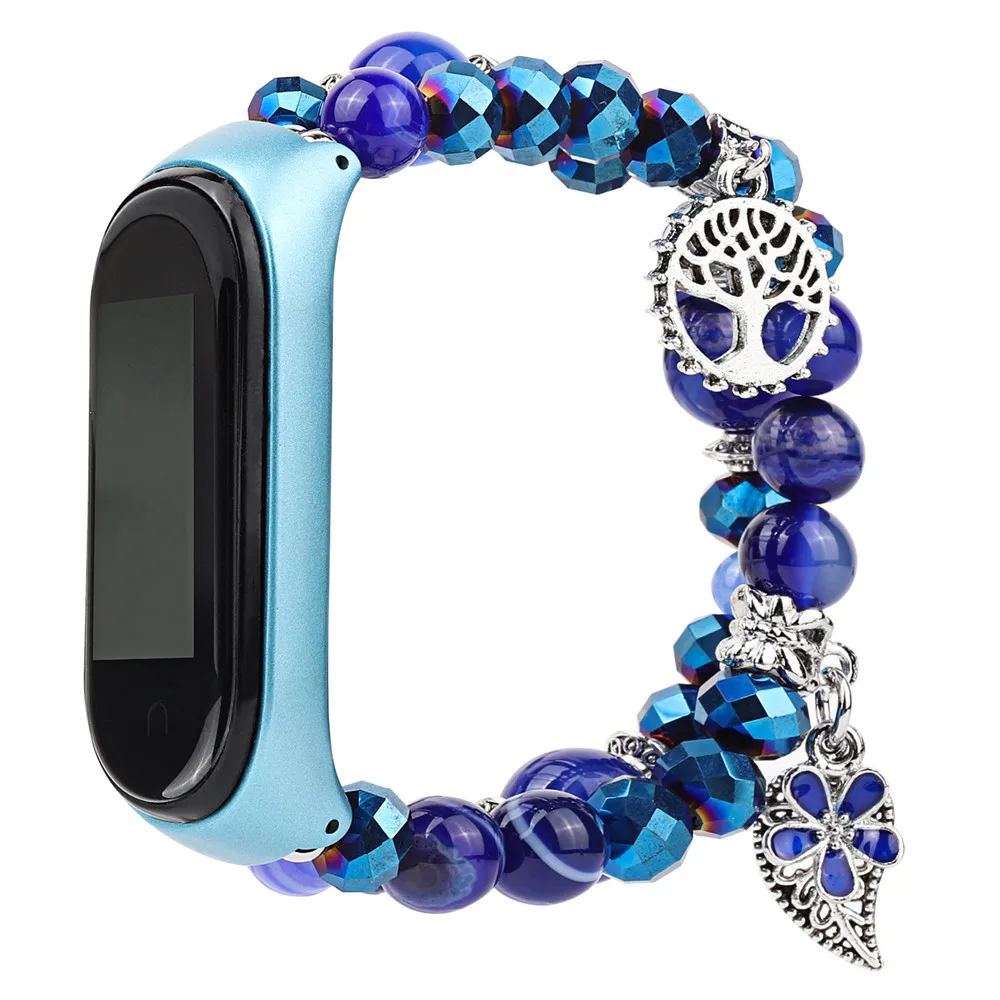 Ремешок из бусин в форме камня для Xiaomi Mi Band 6 5 4 3 браслет наручных часов ювелирный