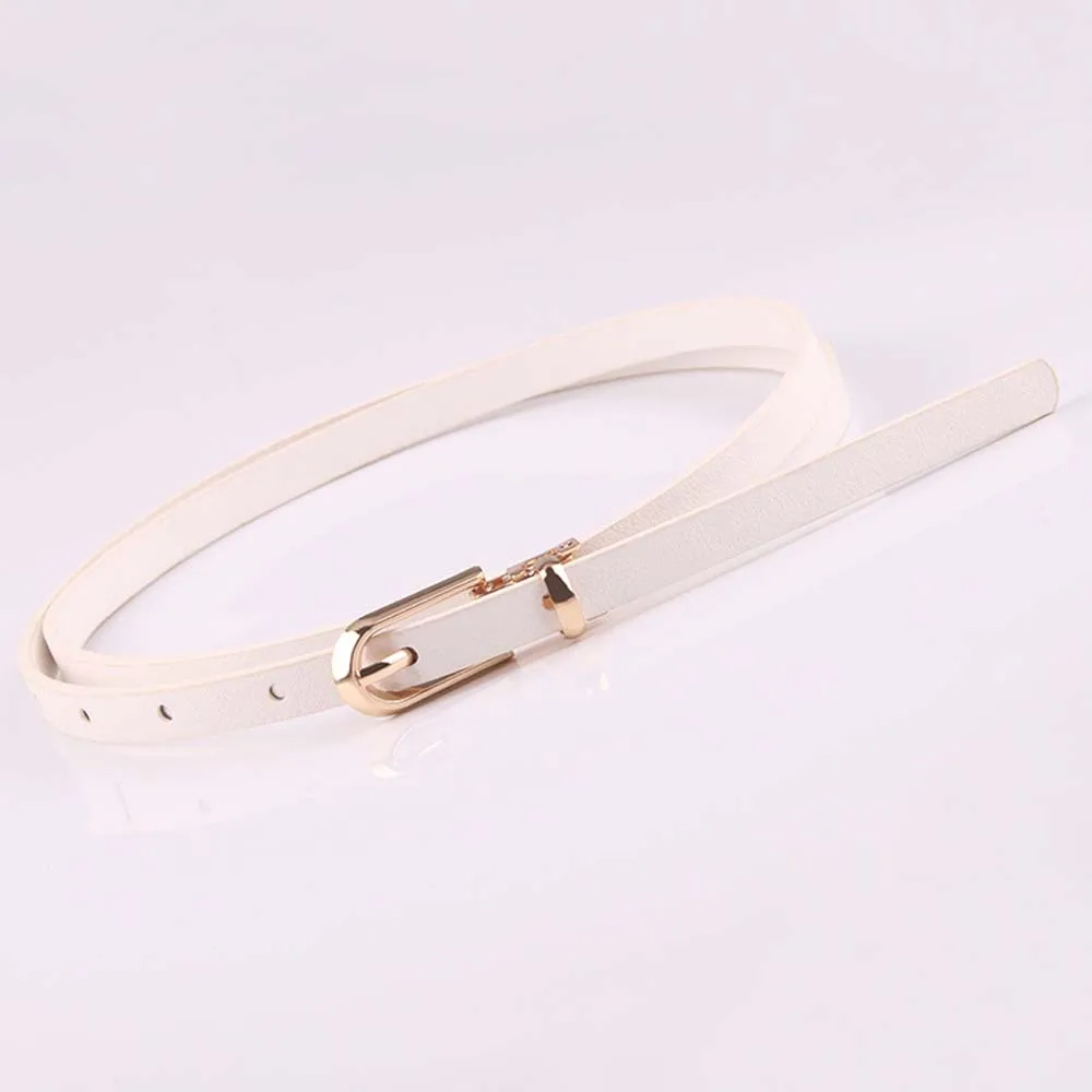 

12Colors Women Faux Leather Belts Candy Color Thin Skinny Waistband Adjustable Belt Women Dress Strap cinturon mujer cinto femi