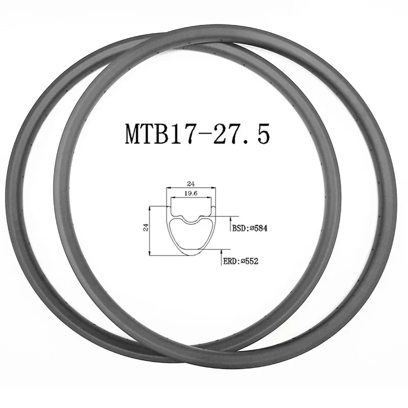 Графен 27,5 er карбоновый mtb дисковый обод 650b 24x24 мм бескамерные карбоновые диски 275 г горный велосипед колеса mtb Диски ERD 552 мм