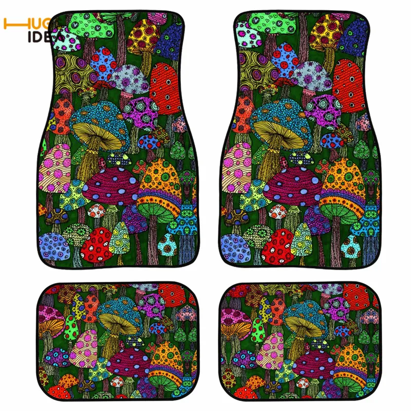 

4 шт., Нескользящие Коврики для автомобиля, с изображением леса и грибов