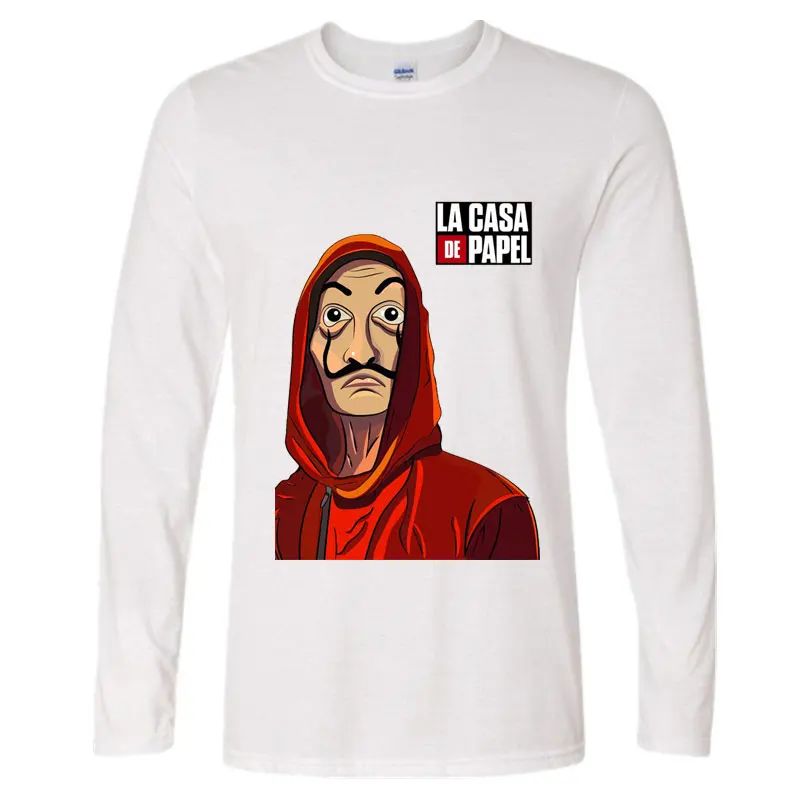 Забавный дизайн La Casa De Papel футболка Money Heist Hombre ТВ футболки &quotсериалы&quot с длинным