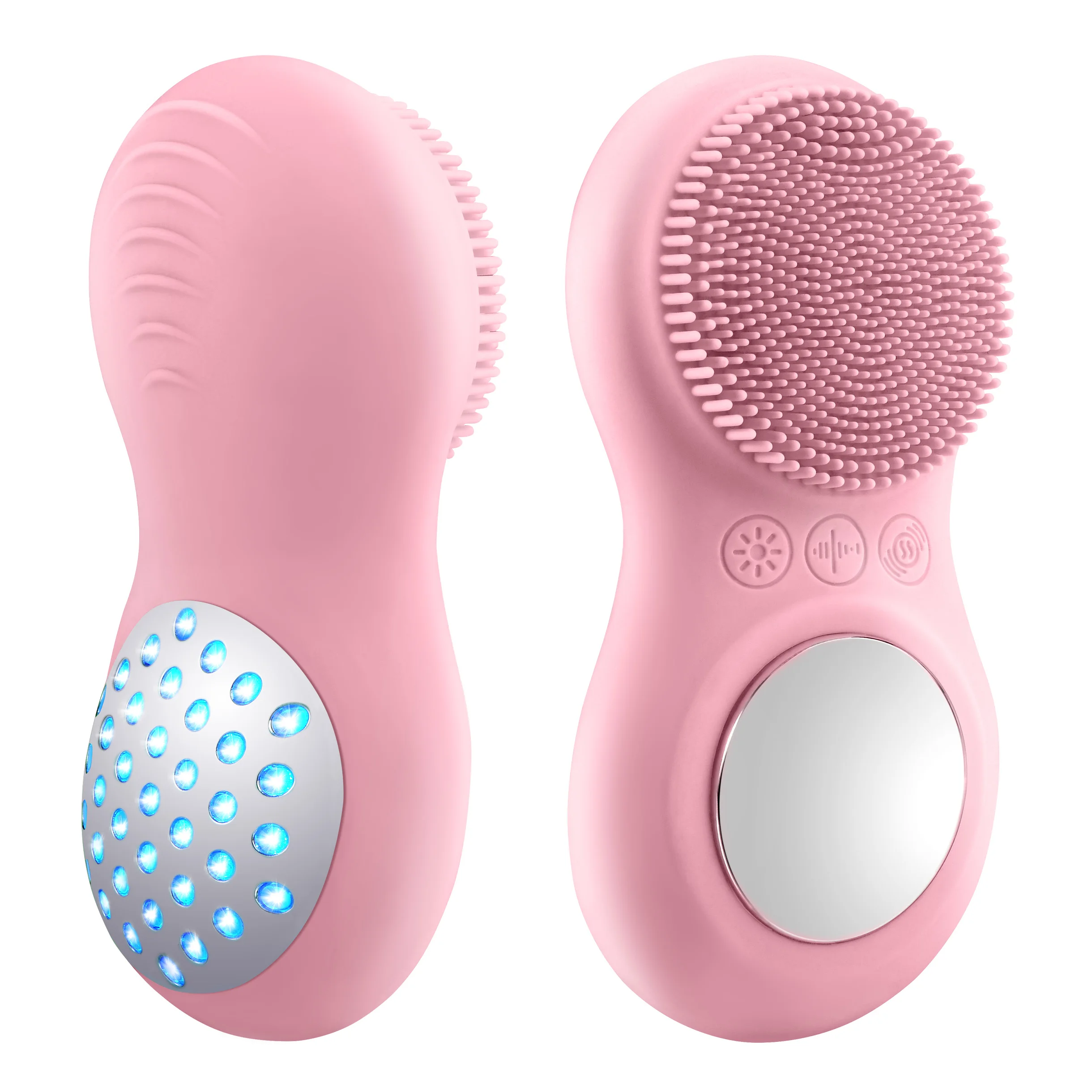 3 in 1 Face cleanser brush facial massager vibrating silicone Electric Facial Cleansing Brush Portable cleansing face massage