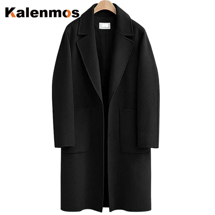 Большие размеры плотное длинное зимнее пальто для женщин отложной воротник