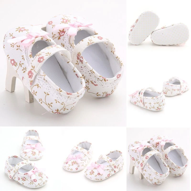 

Todddler Infant Newborn Girls Princess Shoes Baby Toddler First Walkers Cotton Crib Floral Soft Soled Anti-Slip Girls Shoes
