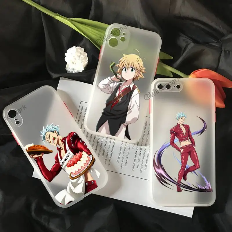 

Anime Seven Deadly Sins Phone Case For IPhone 11 12 Pro Max Xs Xr X 8 7 Plus White Matte Translucent Funda