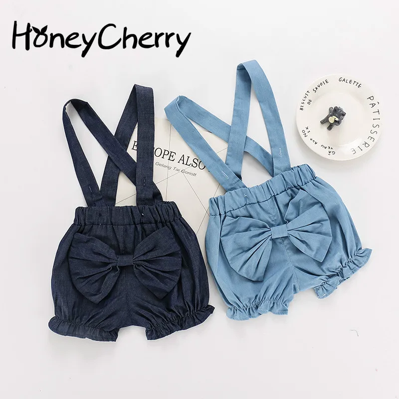 Модели Летняя детская одежда Комбинезоны для малышей Джинсовые шорты девочек с