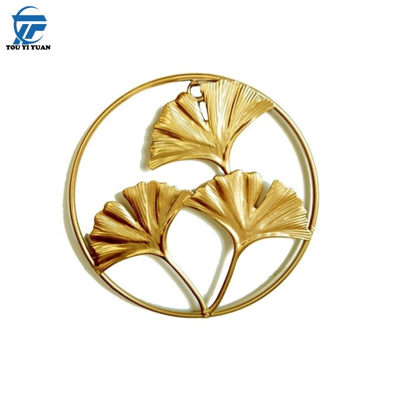 

Decoratie Metalen Muur Nordic Ginkgo Leaf Ijzeren Muur Home Decoratie Hotel Woonkamer Achtergrond Muur Opknoping Accessoires