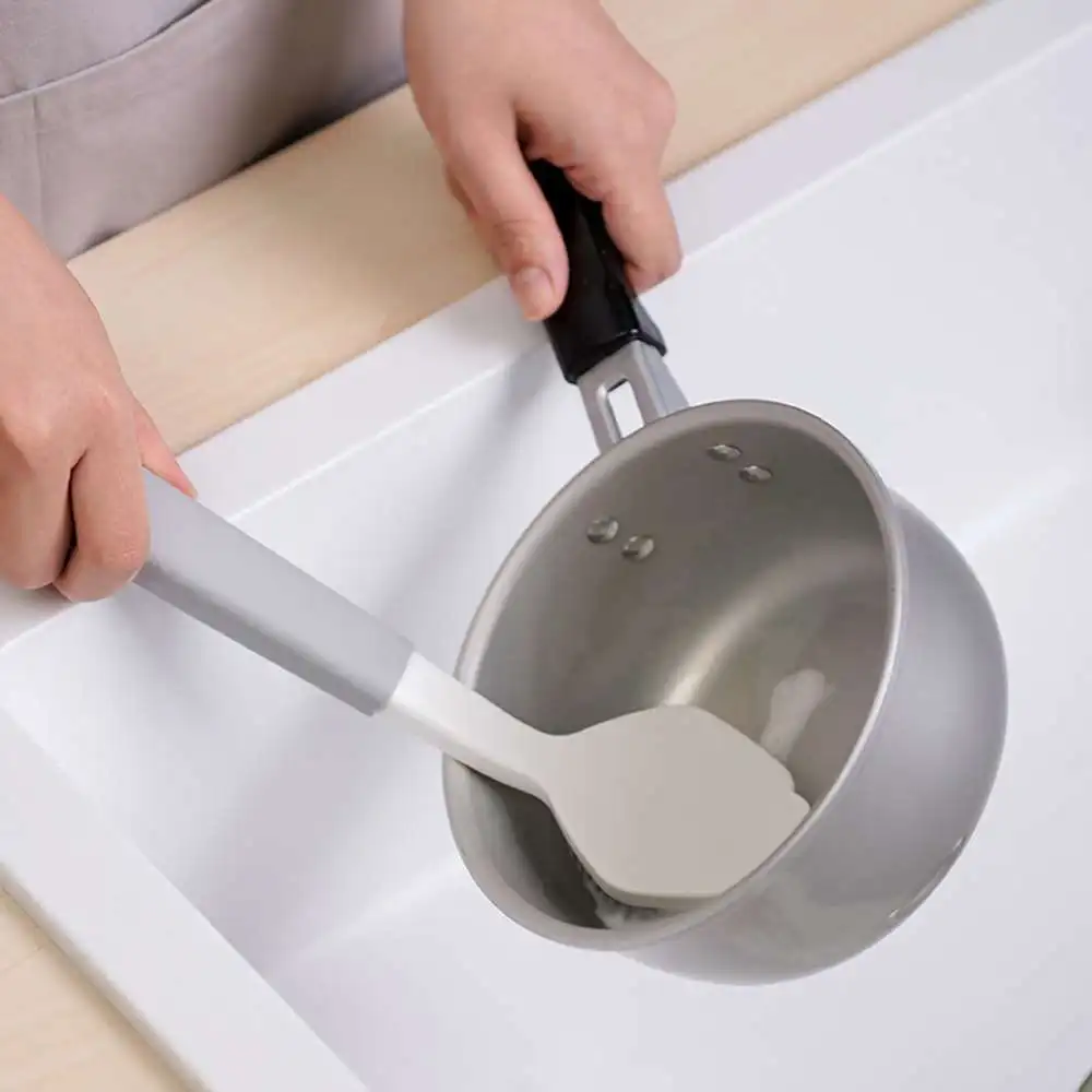 

Multifunction Kitchen Accessories Tools Pan Cleaning Brush Silicone Long Handle Dish Pot Washing Brush Set