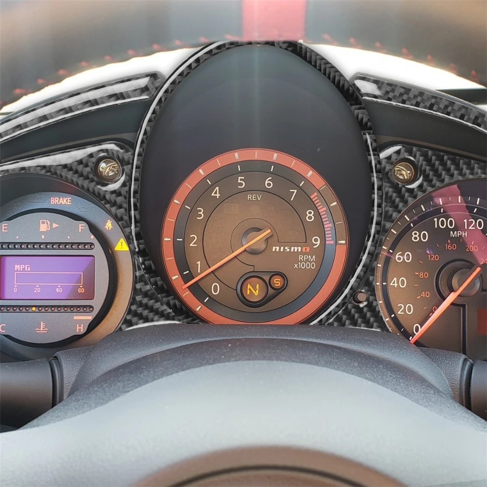 

Накладка на панель спидометра из углеродного волокна для Nissan 370z 2009 +, украшение интерьера, автомобильные аксессуары, наклейки для автомобил...
